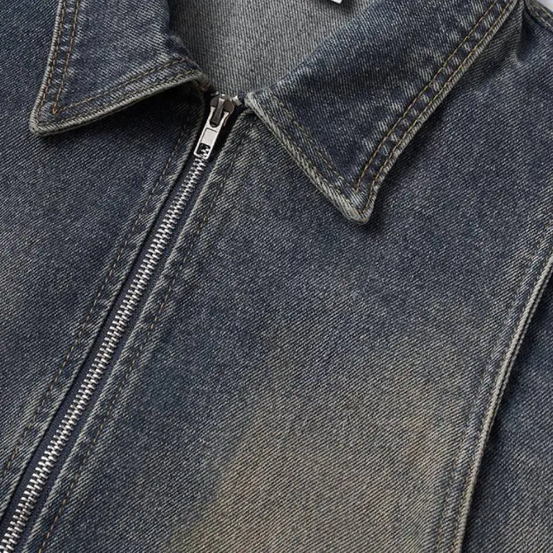 Retro Distress Denim Jacket-4