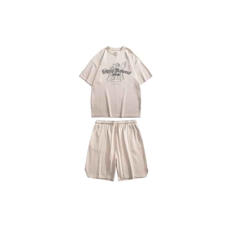 Versatile Short Sleeved T Shirt Couple Set-8