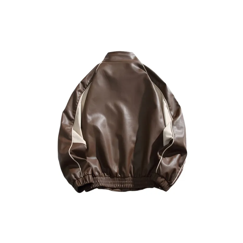 Retro Loose PU Leather Jacket-3