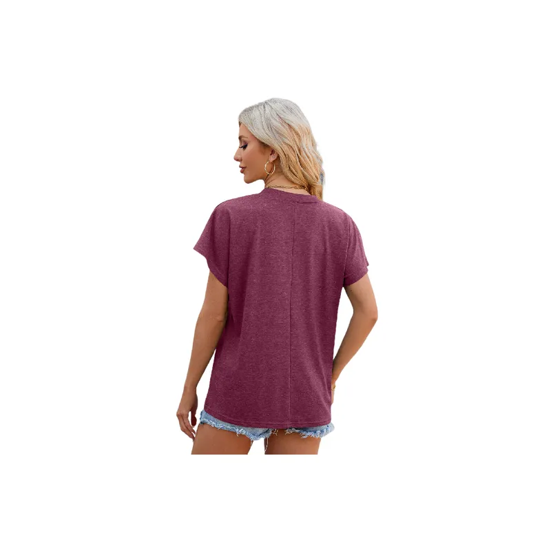 Plain Simple Colored Cotton T Shirt Women-3