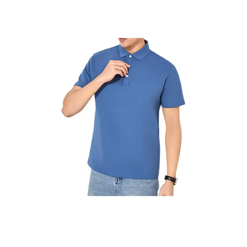 Short sleeved Embroidered Cotton Lapel T shirt-1