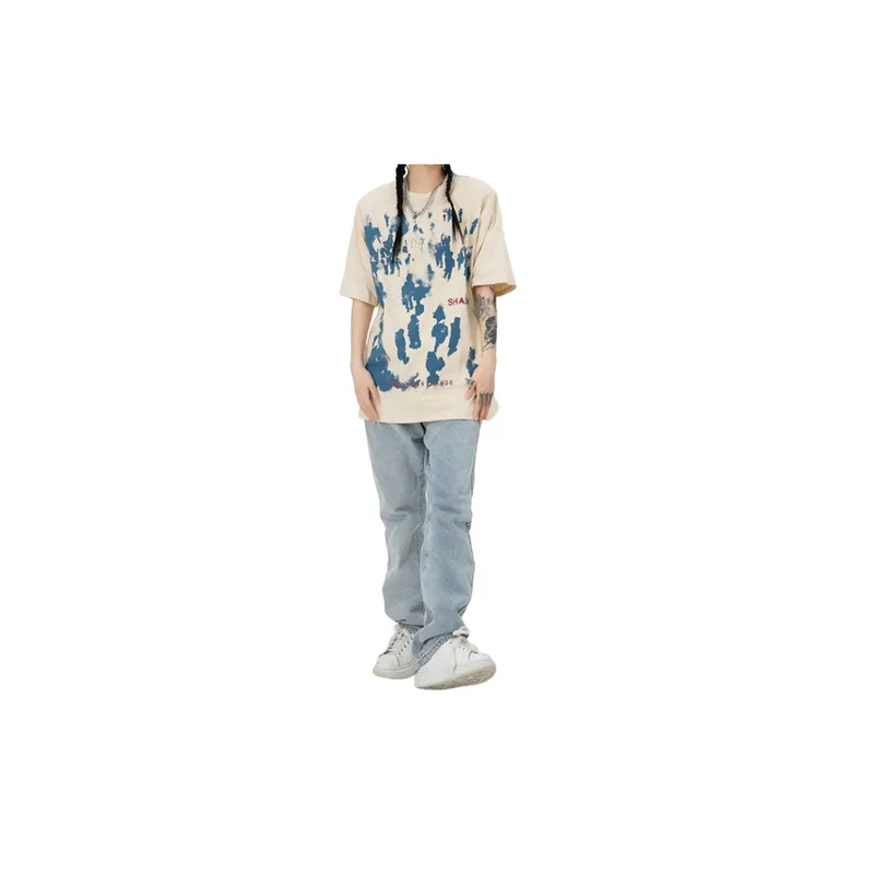 Abstract Figure Theme Oversize Short sleeved T shirt-2