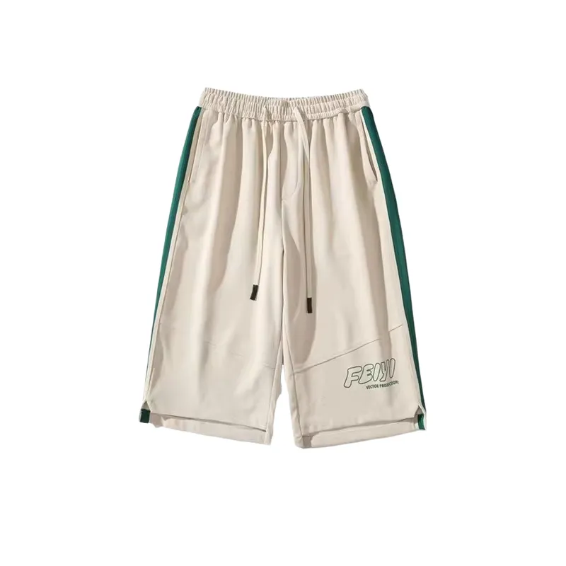 Striped Cropped Straight Shorts-2