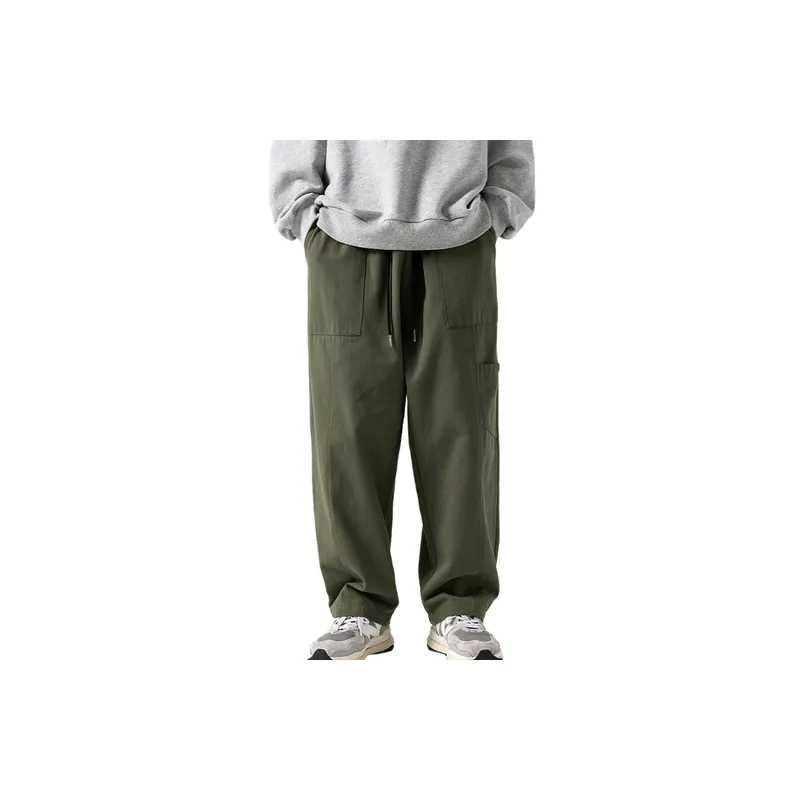Fashionable Loose 100% Cotton Cargo Pants-12