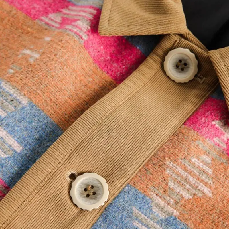 Retro Preppy Woolen Fabric Jacket-4