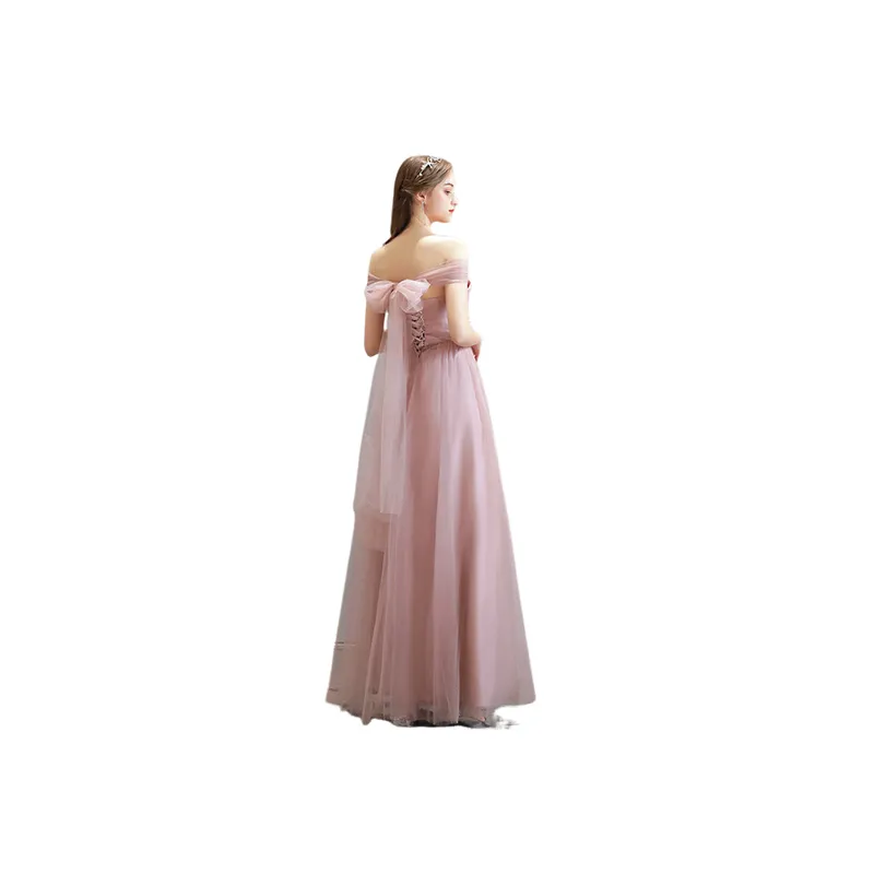Elegant Plain Polyester Dress Women-1