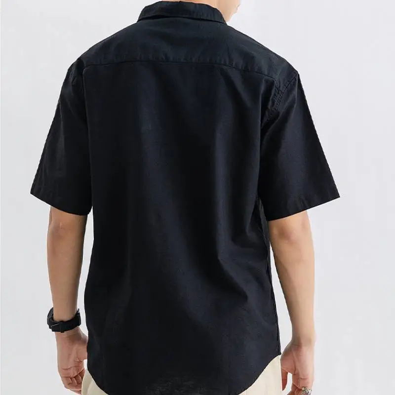 Casual Loose Flax Shirt Unisex-5
