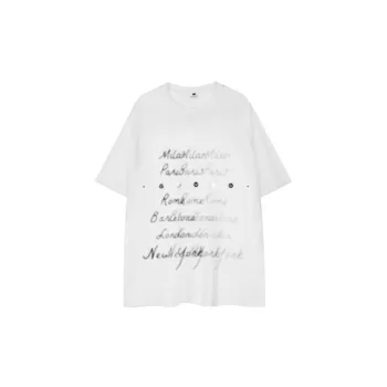 Punk Alphabet Gradient Print T Shirt Rock Style