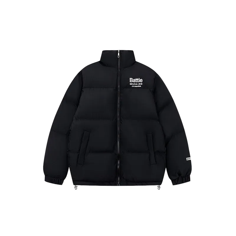 Basics Plain Blended Synthetic Fabrics Quilted Jacket-8