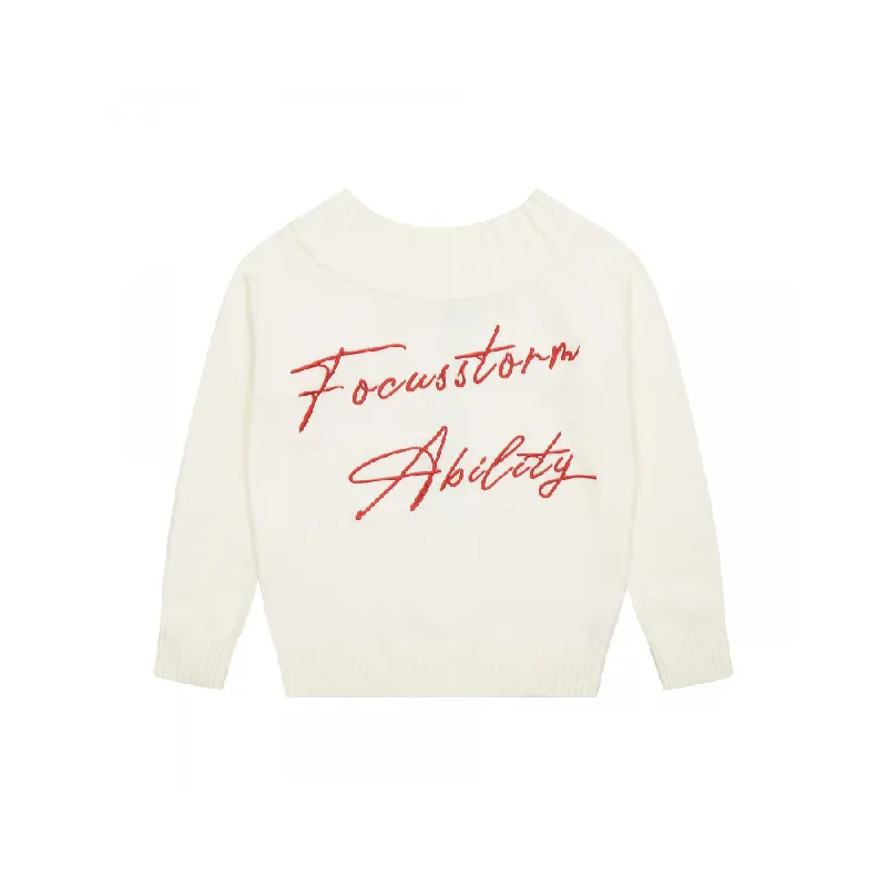 Retro Hip Hop Letter Acrylic Fibres Sweater Women-2