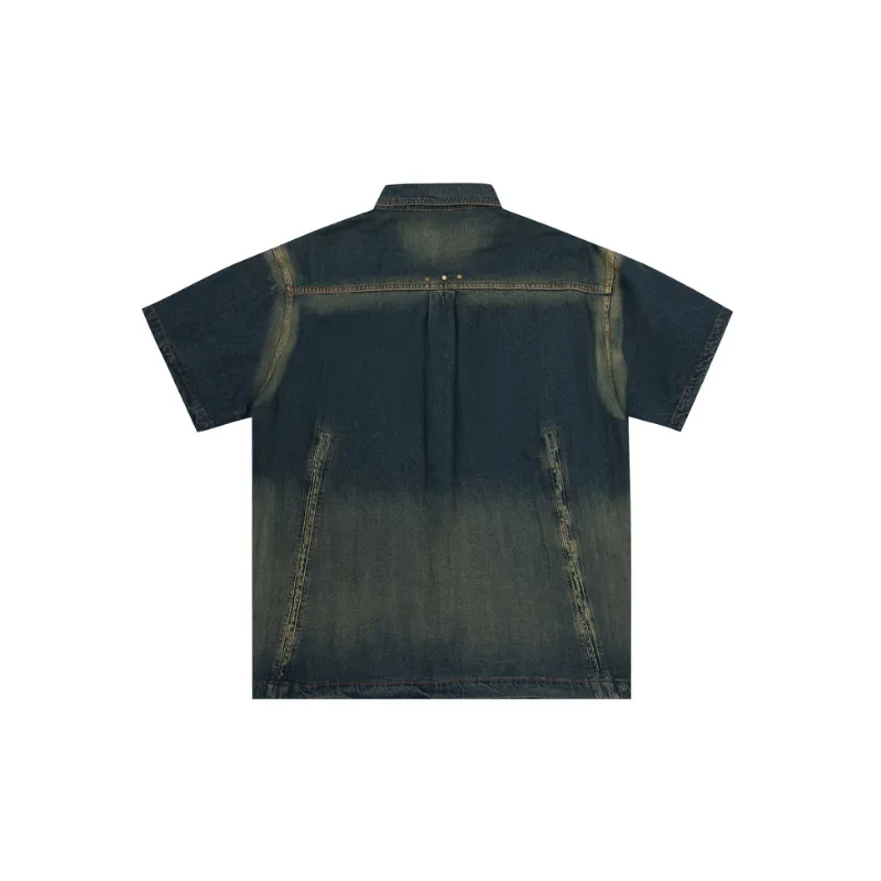 Hip Hop Splicing Gradient Shirt-1