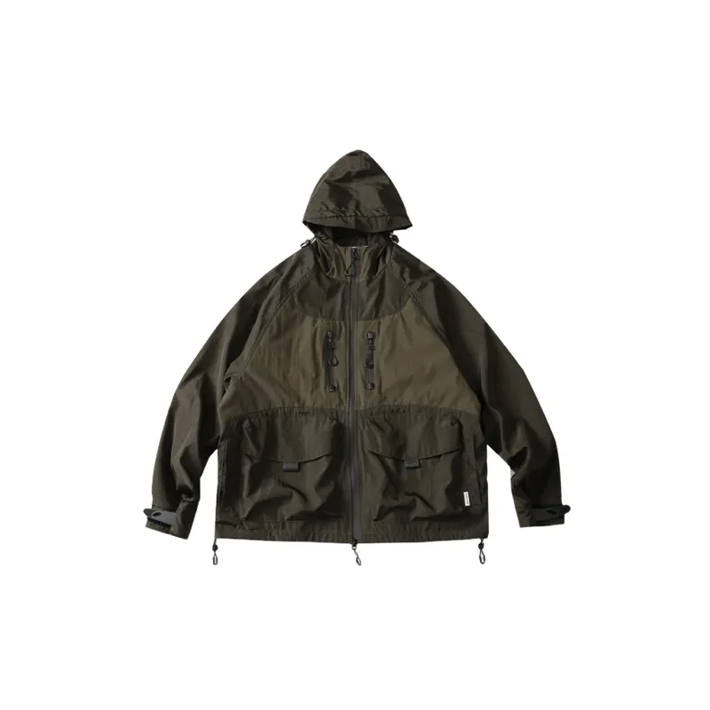Multicolor Hooded Stitching Casual Jacket-8