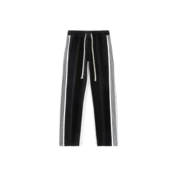 Contrast Color Striped Polyester Casual Pants