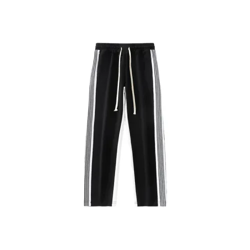 Contrast Color Striped Polyester Casual Pants