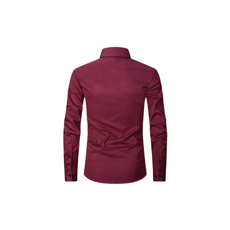 Business Simple Blended Synthetic Fabrics Shirt-1