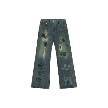 Fashionable Loose Straight Leg Jeans