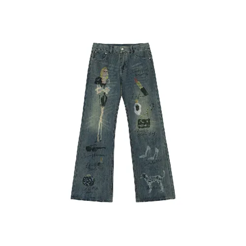 Fashionable Loose Straight Leg Jeans