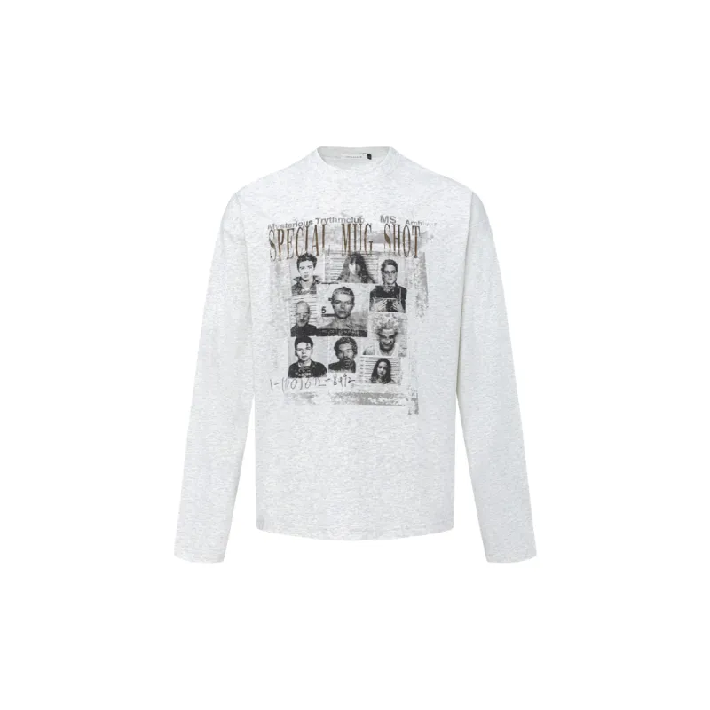 Retro Long Sleeve Cotton Blended Fabric T Shirt-0