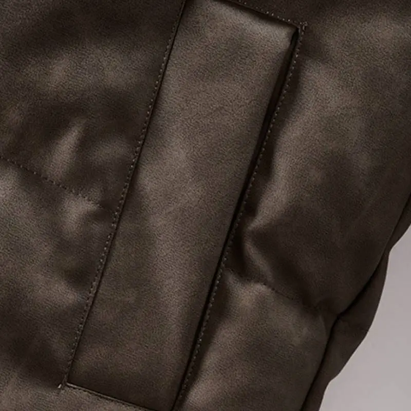 Casual Loose PU Quilted Jacket-9