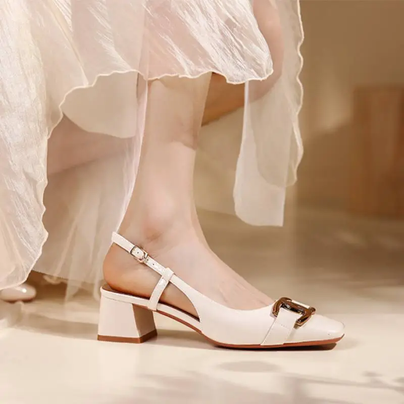 Simple Metal Mary Jane Shoes-2