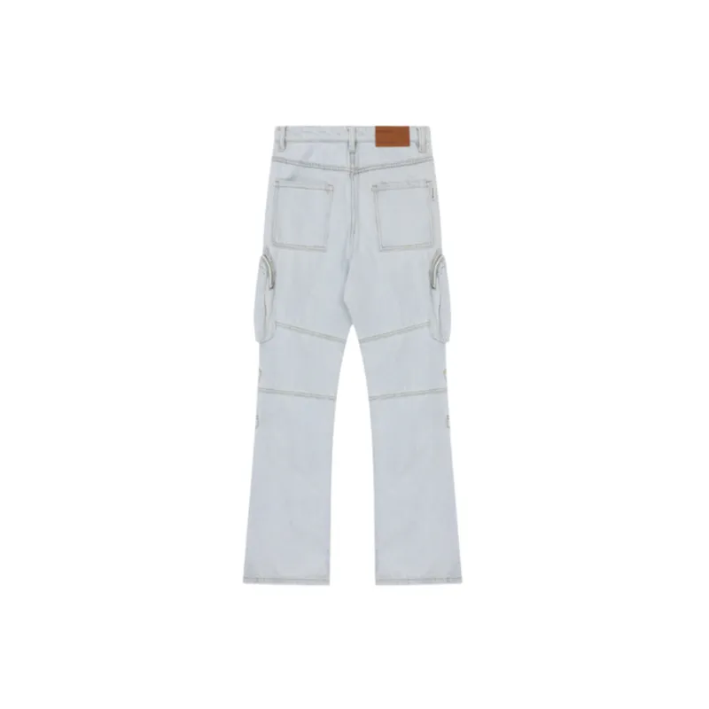 Washed Distressed Ribbon Stitching Jeans-1
