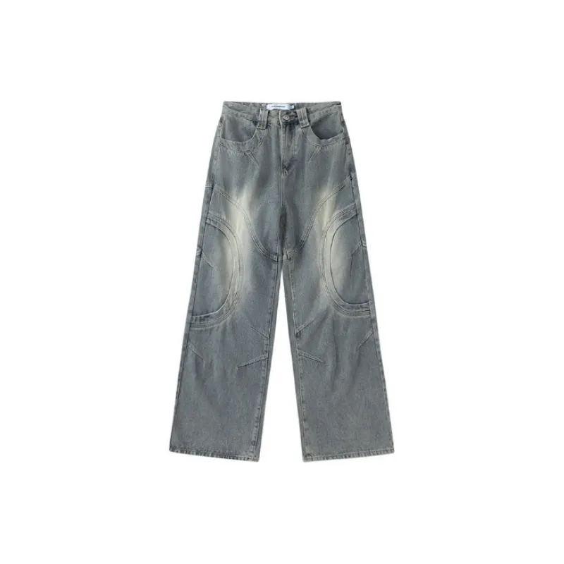 Street Creative Design Arc Flashside Trendy Brand Casual Loose Straight Jeans