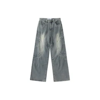 Street Creative Design Arc Flashside Trendy Brand Casual Loose Straight Jeans