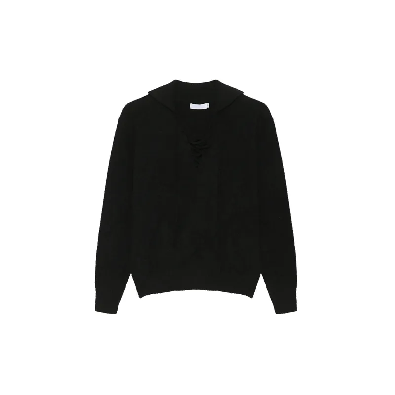 Plain Simple Blended Synthetic Fabrics Knitwear-3