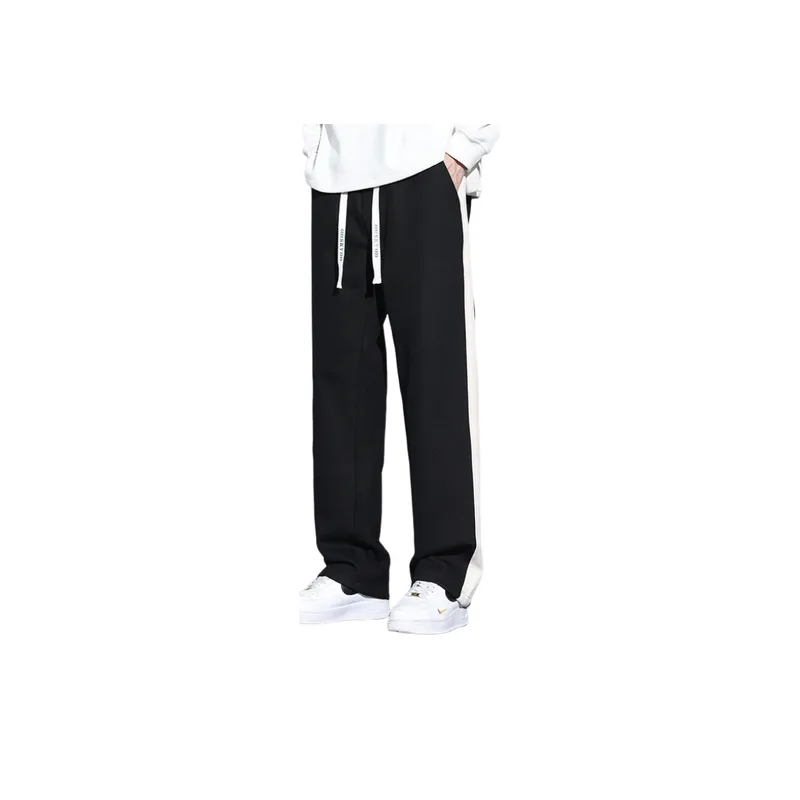 Contrast Color Casual Trousers-4