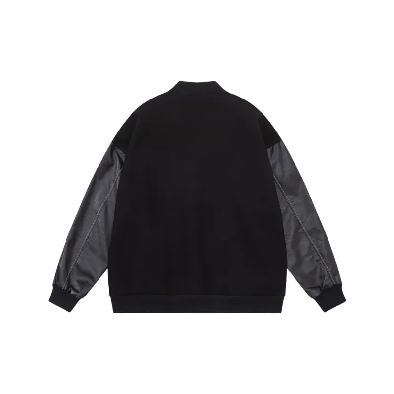 Retro Stitching Loose Casual Baseball Suit-1