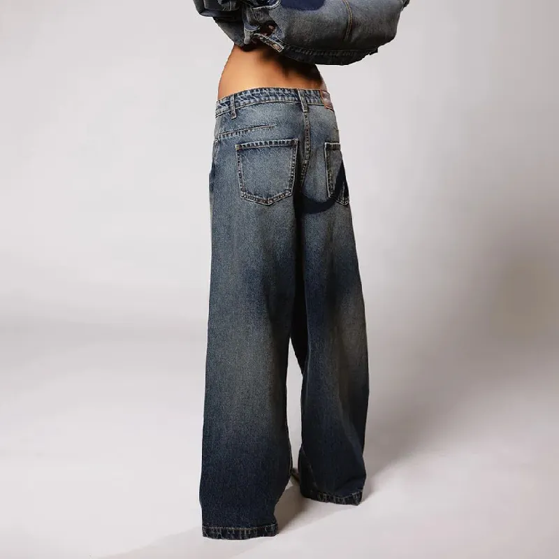 Retro Washed Jeans Women-1