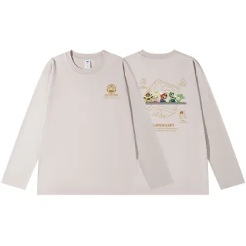 Casual Long Sleeve Combed Cotton T Shirt