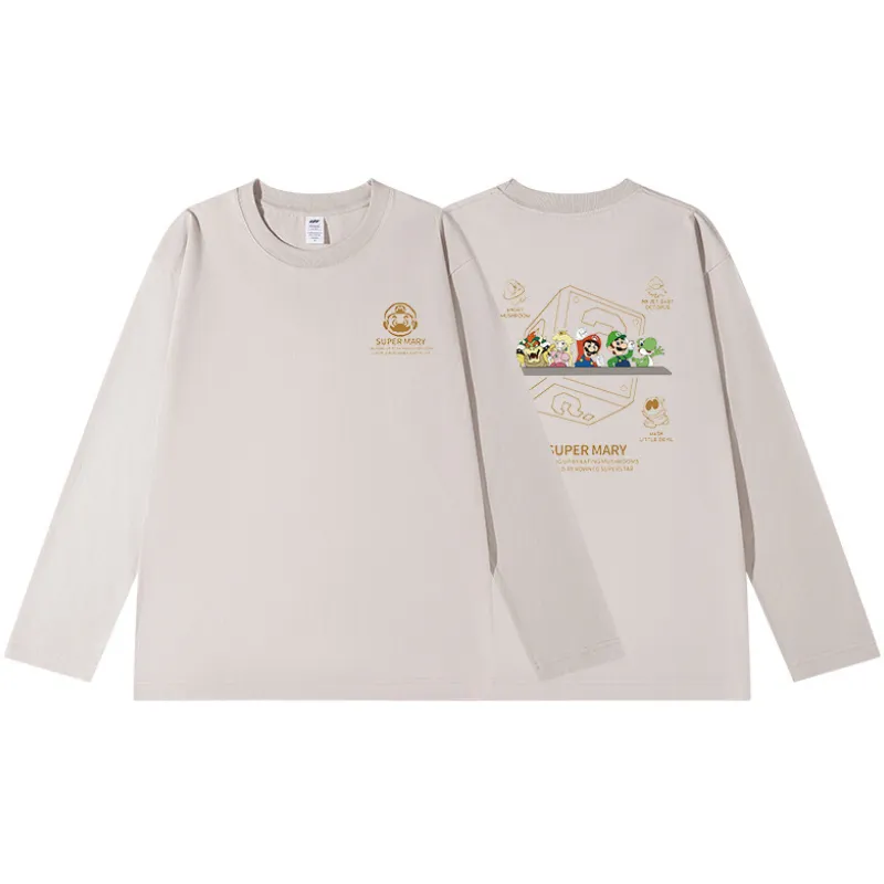 Casual Long Sleeve Combed Cotton T Shirt-8