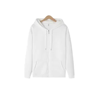 Fleece lined Cardigan Solid Color Hoodie