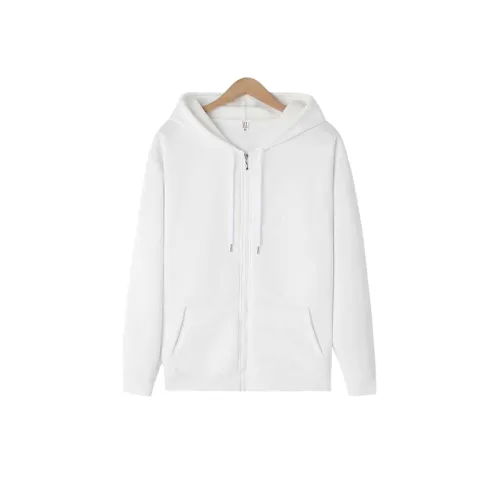 Fleece-lined Cardigan Solid Color Hoodie