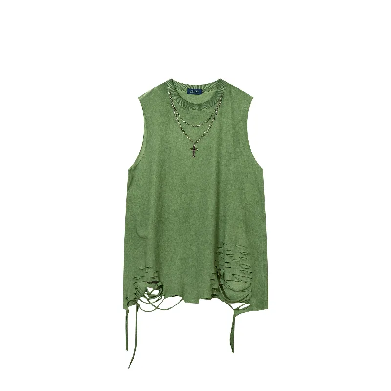 Retro Plain Cotton Vest-8
