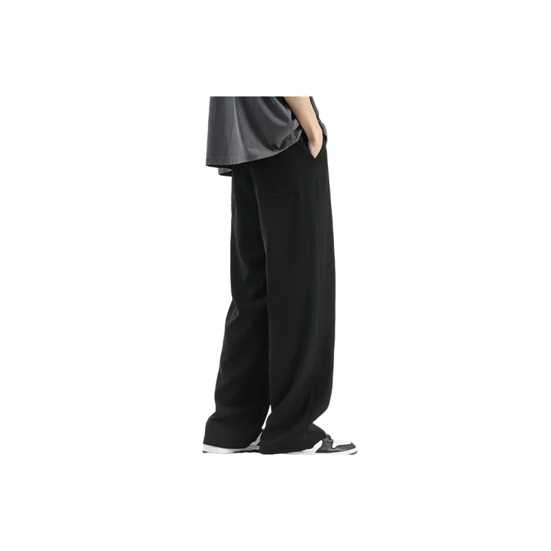Casual Loose Blended Synthetic Fabrics Suit Trousers-5