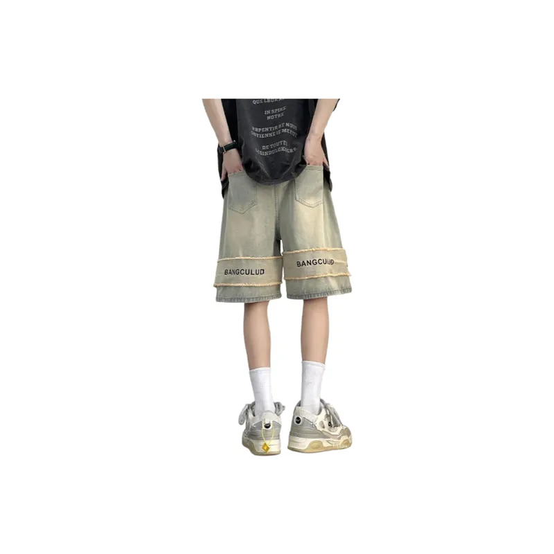 Retro Distressed Loose Casual Shorts-2