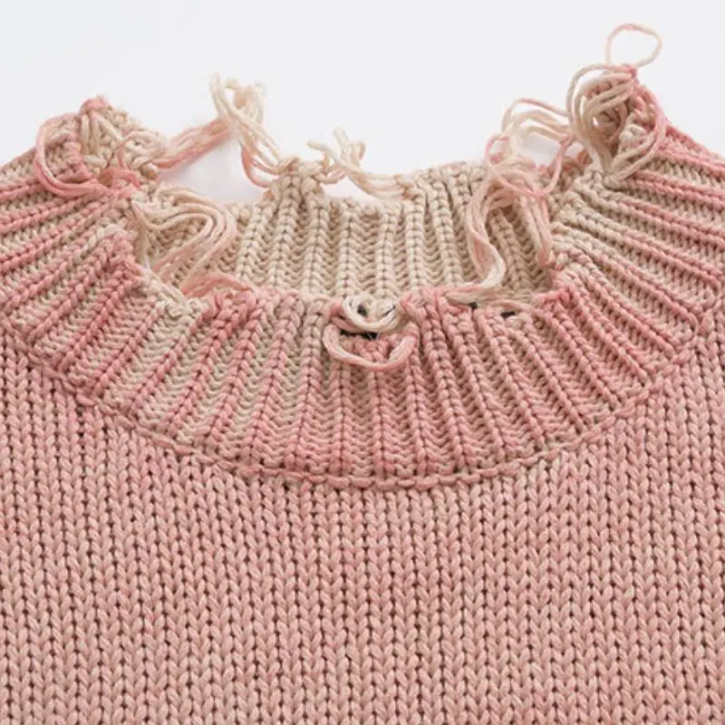 Simple Loose Cotton Blended Fabric Sweater-2