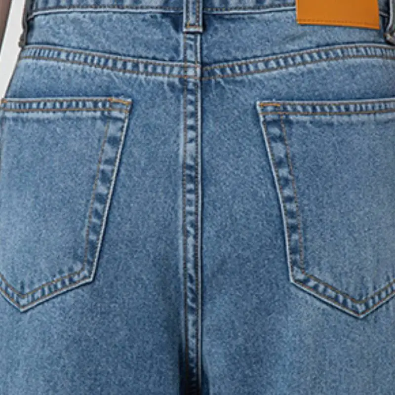 Retro Straight Leg Jeans Women-3