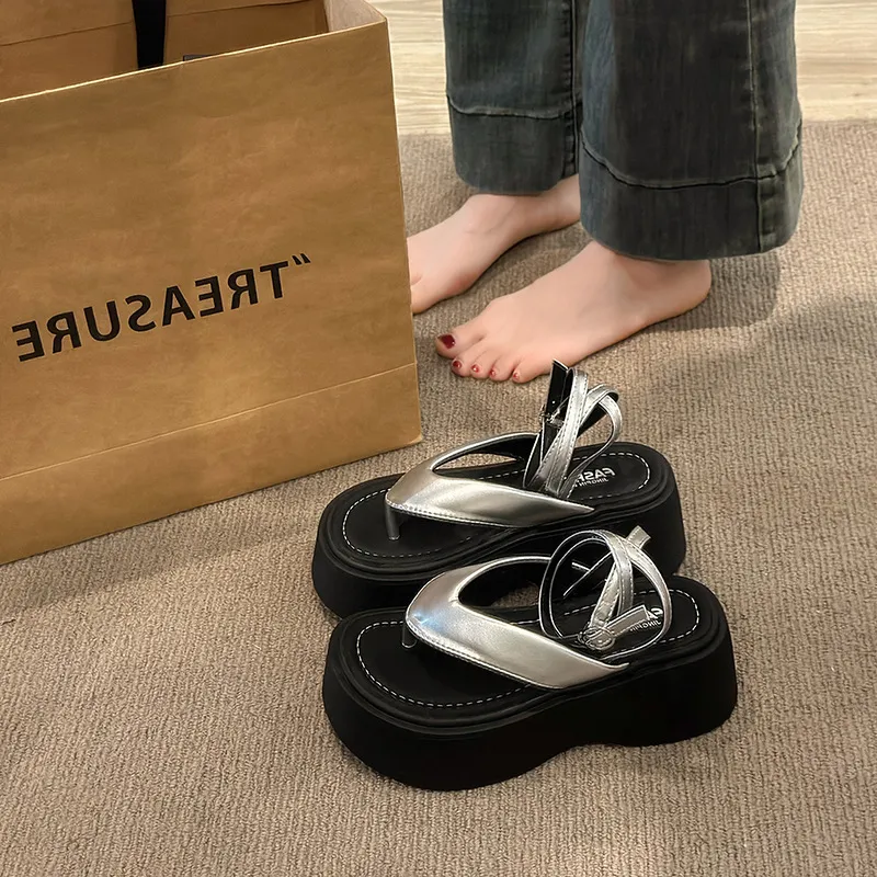 Simple Plain Beach Sandals-6