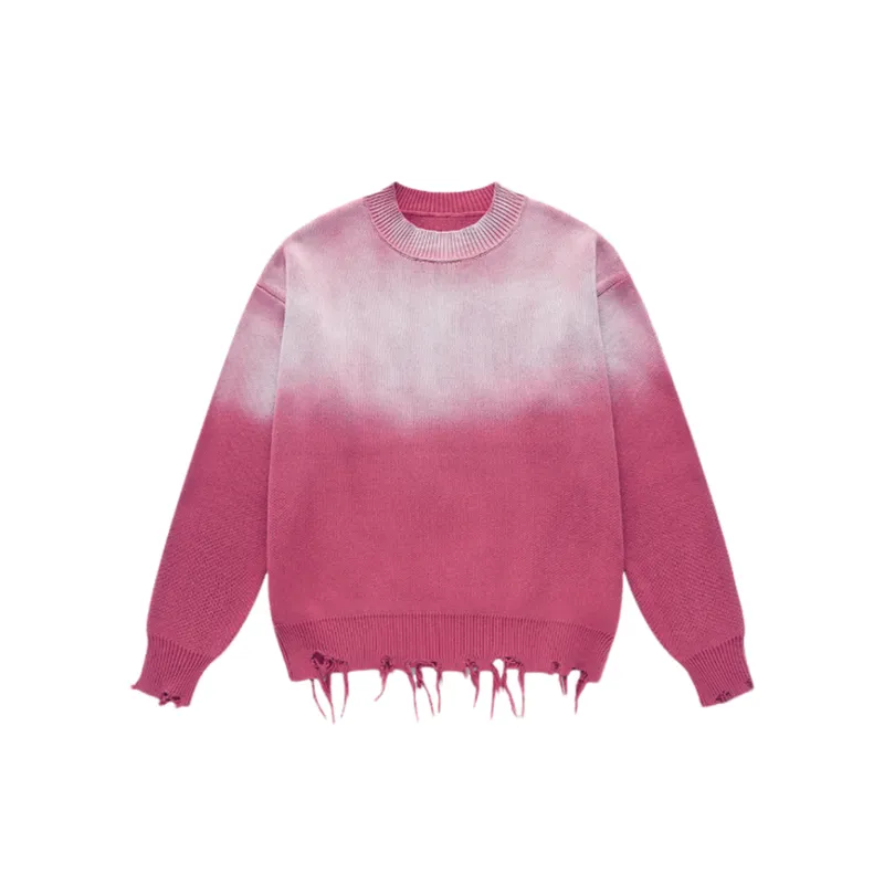 Retro Washed Crewneck Gradient Knit-0
