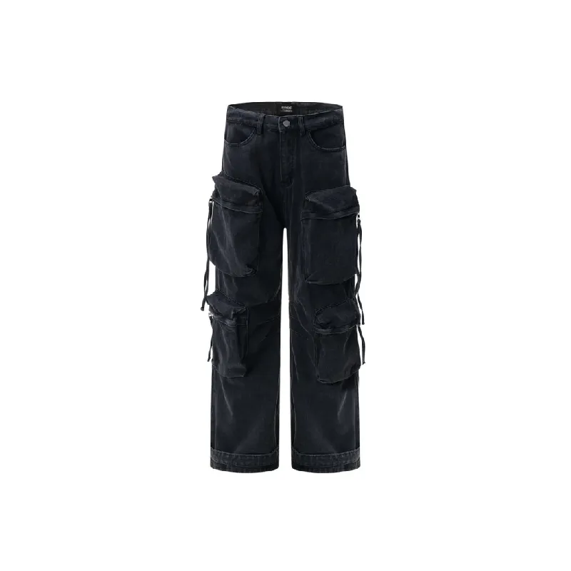 Loose Fashion Cotton Blended Fabric Cargo Pants-0