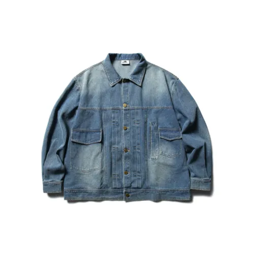 Retro Casual Washed Old Design Sense Square Collar Denim Jacket