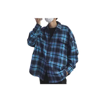 Loose Rainbow Plaid Long Sleeve Shirt