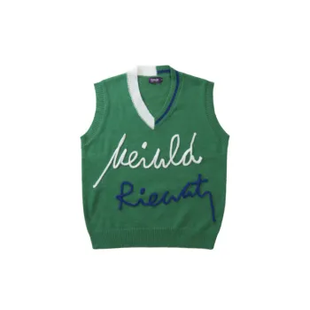 Trendy Brand Contrast Color V Neck Vest