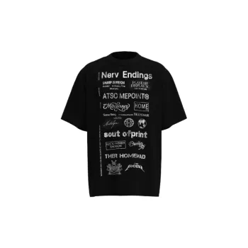 Retro Letter Combed Cotton T Shirt