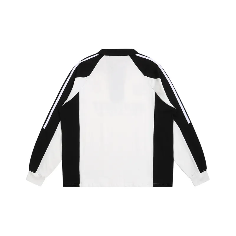 Stitching Contrast Color Polo Shirt-3