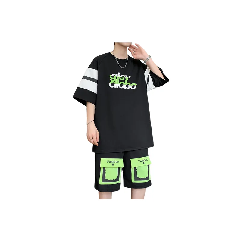 Trendy Short Sleeved Sports Suit-6