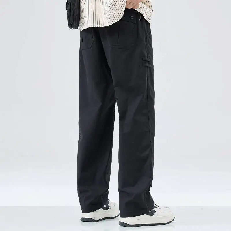 Loose Straight Leg Bamboo Fiber Casual Pants-3